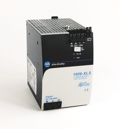 Rockwell 1606-XLS480E Power Supply, 480W, reliable DC 24V output for industrial applications.