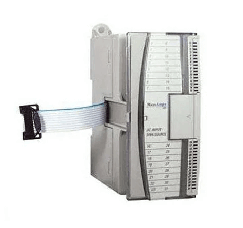 Rockwell 1762-IQ32T MicroLogix 32 point DC Input Expansion Module shown with integrated cable