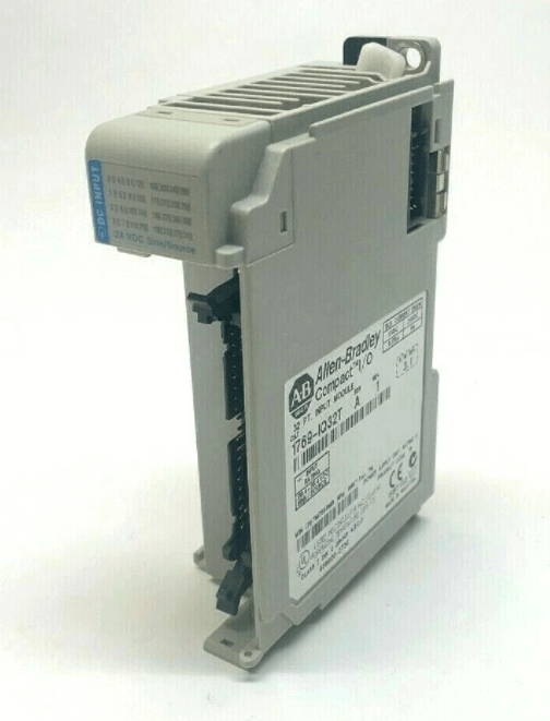 Rockwell 1769-IQ32T Compact 32-point 24V dc Sink/Source Input Module, technical data shown on side label