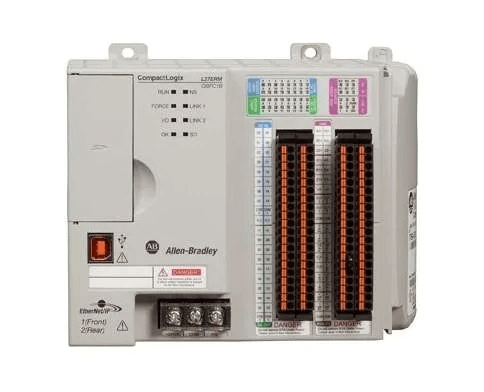 Rockwell 1769-L27ERM-QBFC1B CompactLogix 5370 L2 Controller - MOTION, front view. Texhnical data.