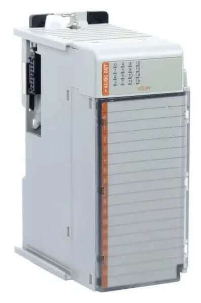 Rockwell 1769-OW16 16-point AC/DC relay output module with 5-265V AC and 5-125V DC voltage range.