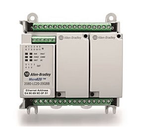 Rockwell 2080-L20E-20QWBR Allen-Bradley Micro820 Controller 8DI 4Ai Configurable 7DO Relay 1AO Ethernet RS232/485 RTB 24VDC