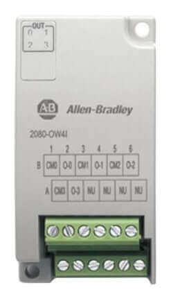 Rockwell 2080-OW4I Micro800 Series 4 Channel Relay Digital Output Plug-in Module front view