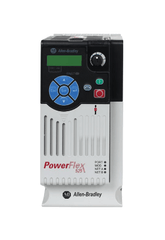 Allen-Bradley PowerFlex 525 AC Drive with control panel and display for industrial applications.