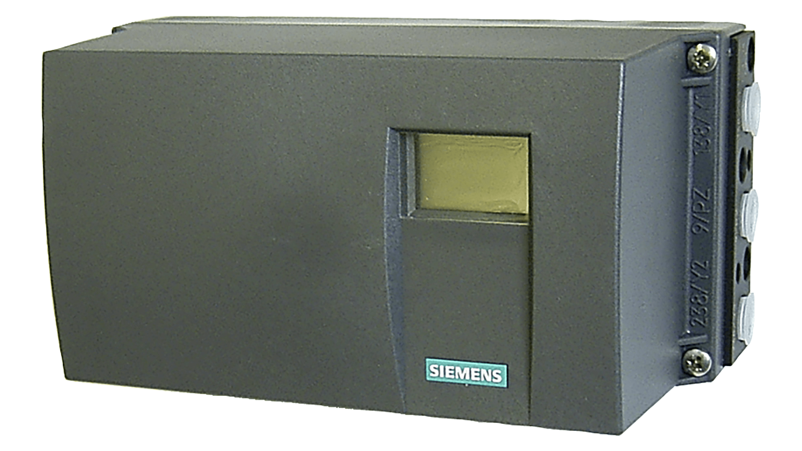 Siemens SIPART PS2 smart electropneumatic positioner with polycarbonate enclosure, double-acting, for pneumatic actuators.