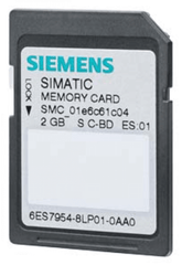 Siemens SIMATIC memory card, 2 GB, designed for industrial automation applications. Model 6ES7954-8LP01-0AA0.