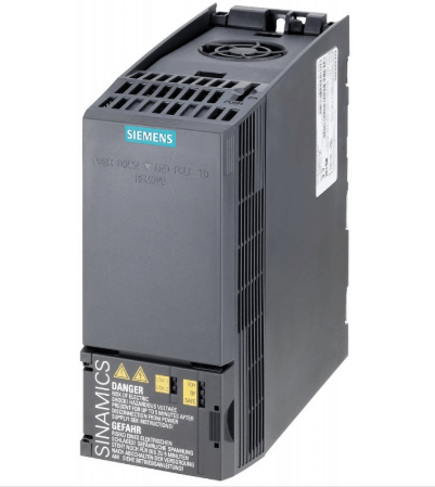 Siemens SINAMICS G120C drive unit with IP20 protection, rated power 3AC380-480V, external I/O interface.