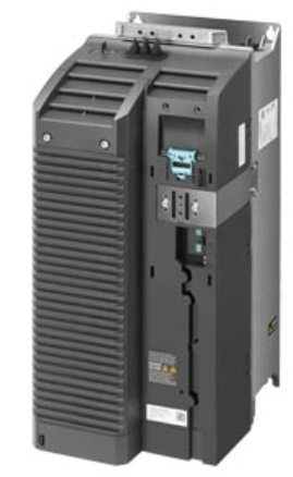 Siemens SINAMICS G120 Power Module 6SL3210-1PE26-0AL0 with integrated Class A filter and braking chopper.