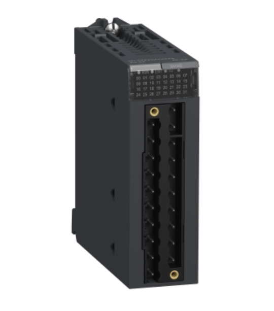 Schneider BMXDAI1602 discrete input module for Modicon X80, featuring 16 inputs for 24V AC or DC connections.