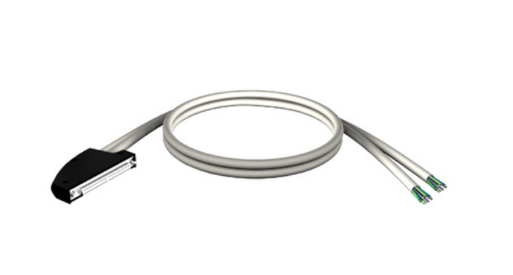 Schneider BMXFCW503 cord set, Modicon M340, 40-way terminal, two end flying leads, 5m image showing cable design.