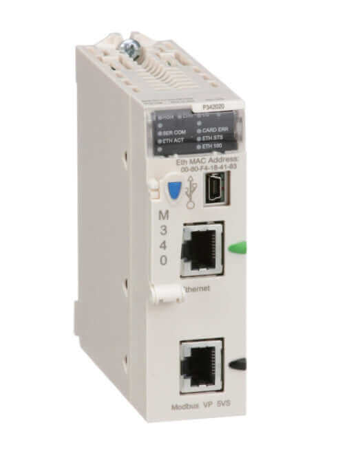 Schneider BMXP342020 Processor module for Modicon M340 automation platform with Modbus and Ethernet connectivity