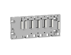 Schneider BMXXBP0400 Backplane for Modicon X80, 4 slots, designed for panel, plate, or DIN rail mounting.
