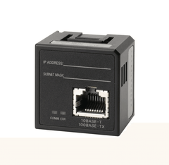 Omron CP1W-CIF41 CP1 Ethernet communications module with RJ45 socket for industrial networking.