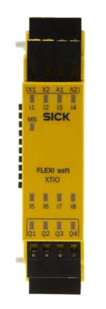 SICK FX3-XTIO84002 safety I/O module for AGVs and AMRs Safe EFI-pro System Flexi Soft yellow component with black connectors