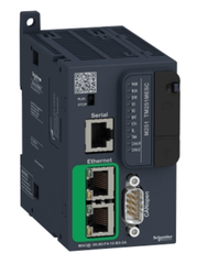 Schneider Modicon TM251MESC Programmable Logic Controller with Ethernet and Serial ports for modular architectures.