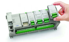 Rockwell 2080-OB4 Micro800 4-Channel Digital Output Module with 12/24V DC source being installed