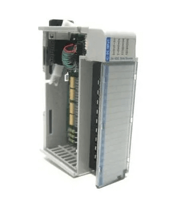 Rockwell 1769-IQ16F 16-point 24V dc high-speed input module showing internal components and wiring