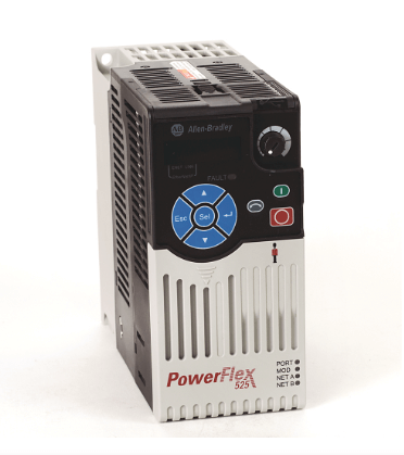 Rockwell PowerFlex 525 AC Drive with EtherNet/IP, designed for 380-480V AC, ideal for industrial applications.
