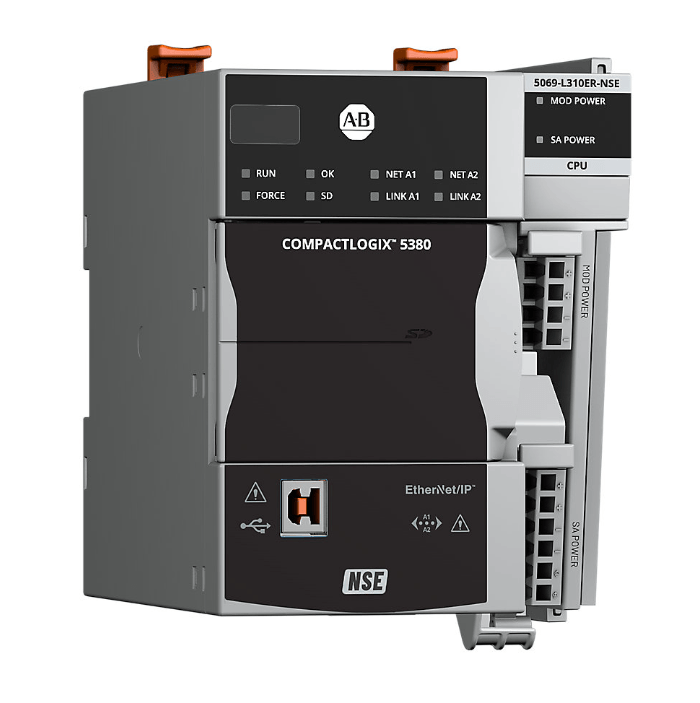 Rockwell 5069-L310ER-NSE Controller, CompactLogix 5380, 1 MB User Memory, 8 I/Os, 24 EtherNet/IP Devices, No Super Cap
