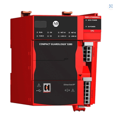 Rockwell 5069L320ERMS2 Allen-Bradley Compact GuardLogix 5380 SIL2 Controller front view with Ethernet/IP ports.