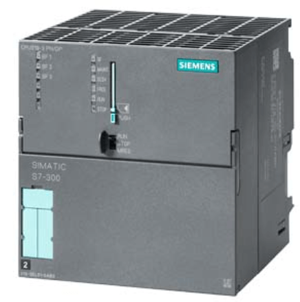 Siemens SIMATIC S7-300 CPU 319-3 PN/DP with 2 MB work memory and multiple interfaces.