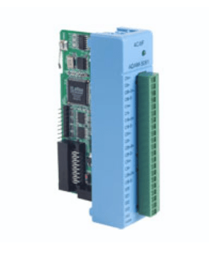 Advantech ADAM-5081 4-ch High Speed Counter/Frequency device showcasing its features and connectivity options.